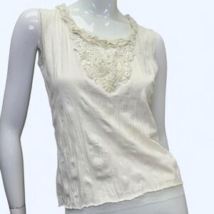 axes femme lace pearl coquette cami, M, sheer hem, polka dots